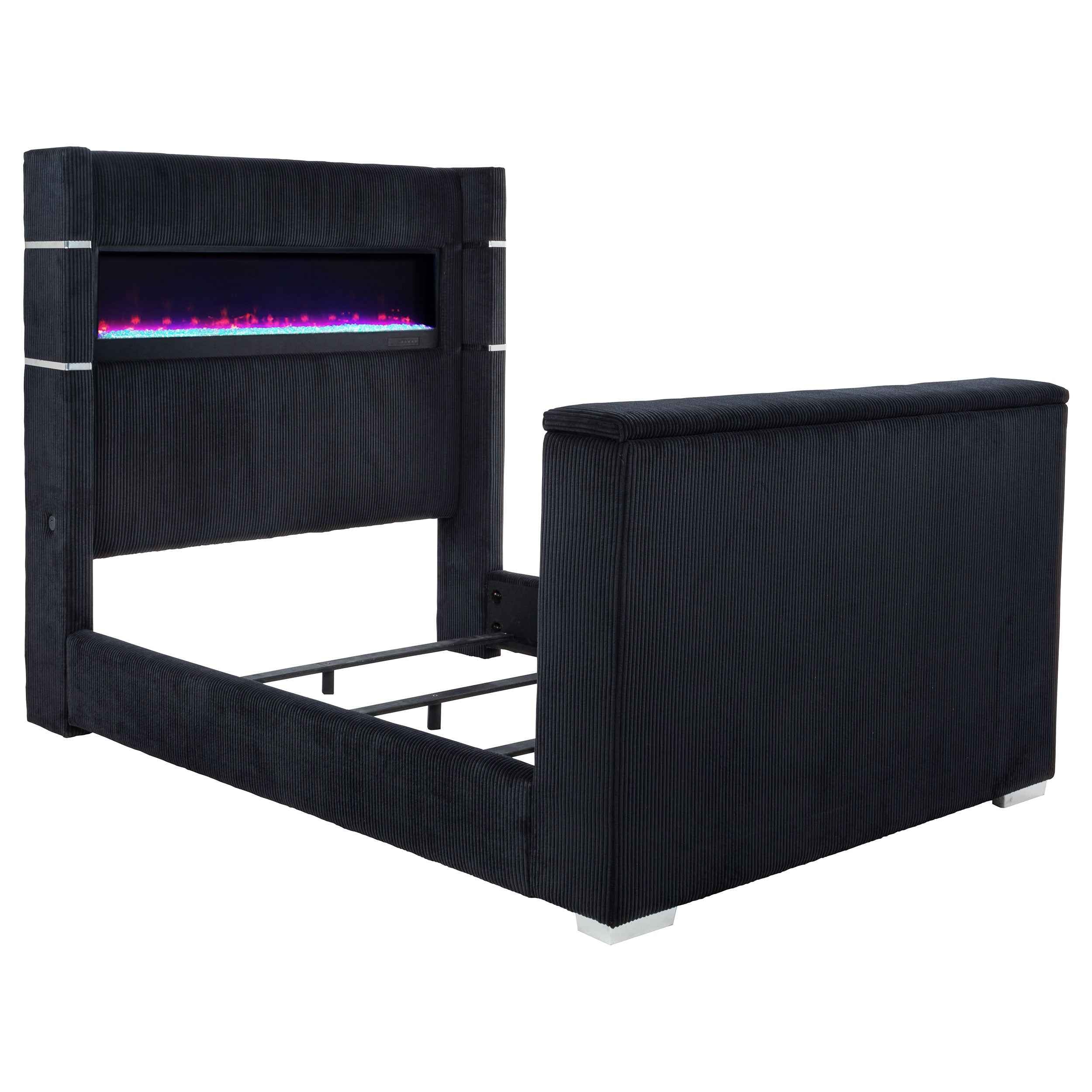 Tisdall Wingback TV Bed with Flame Visualizer