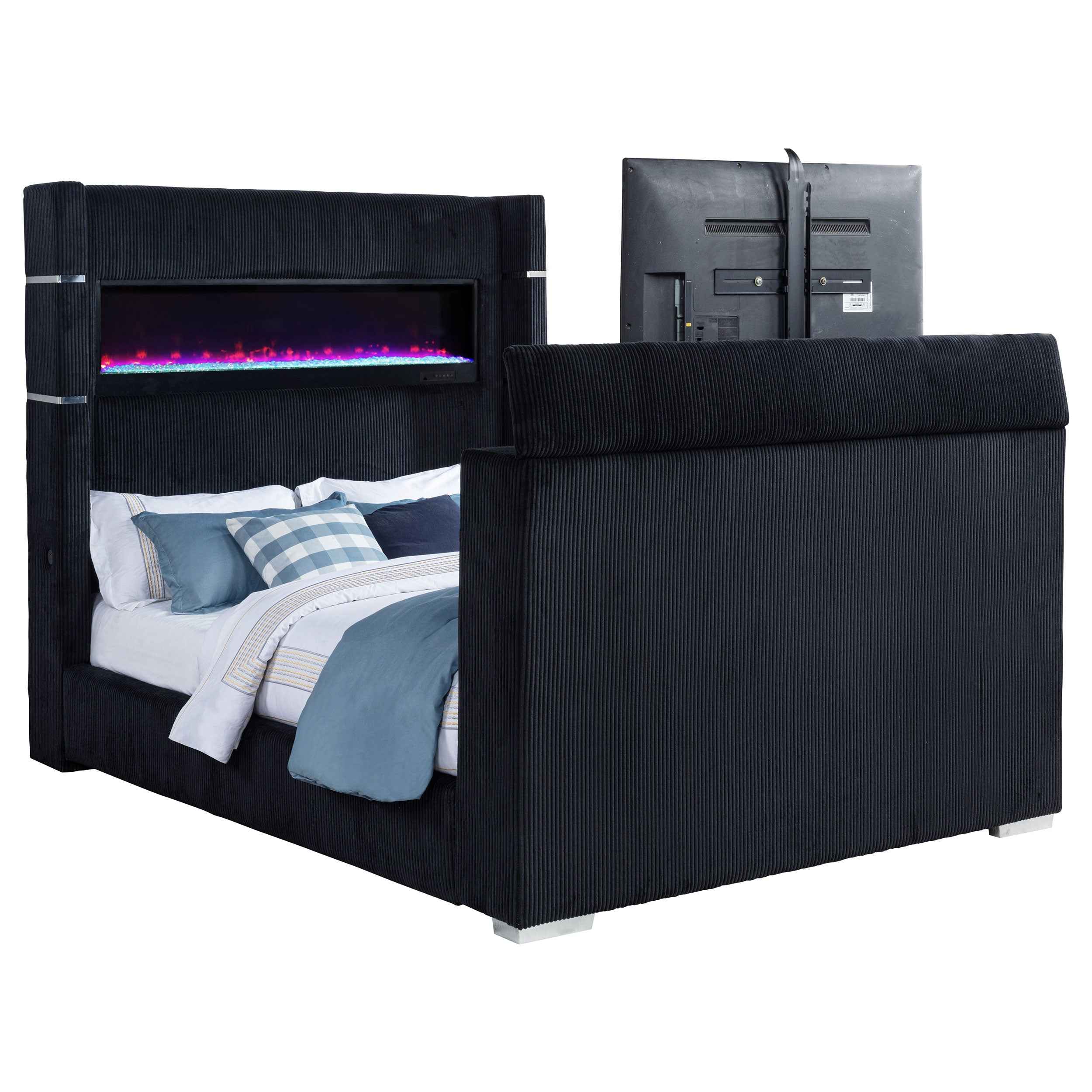 Tisdall Wingback TV Bed with Flame Visualizer