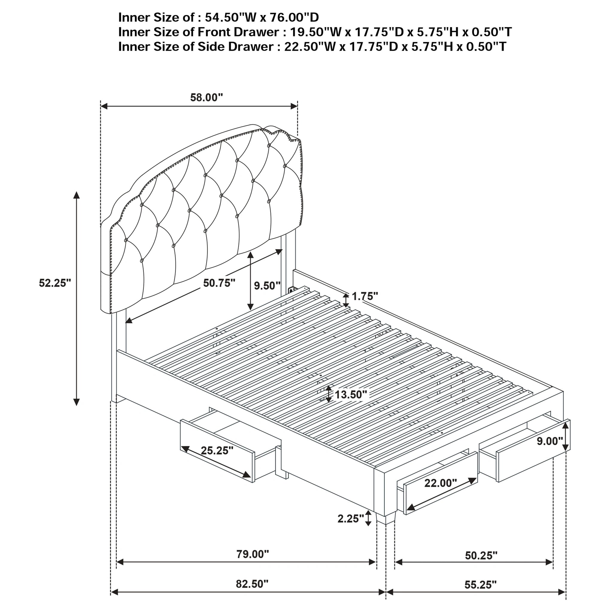 Marianna Panel Platform Storage Bed