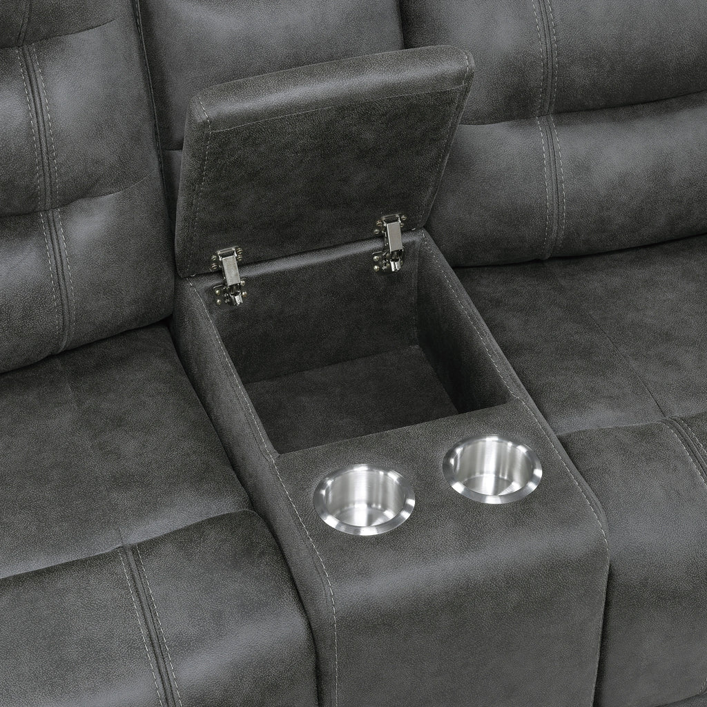 Oberon Double Reclining Love Seat With Center Console