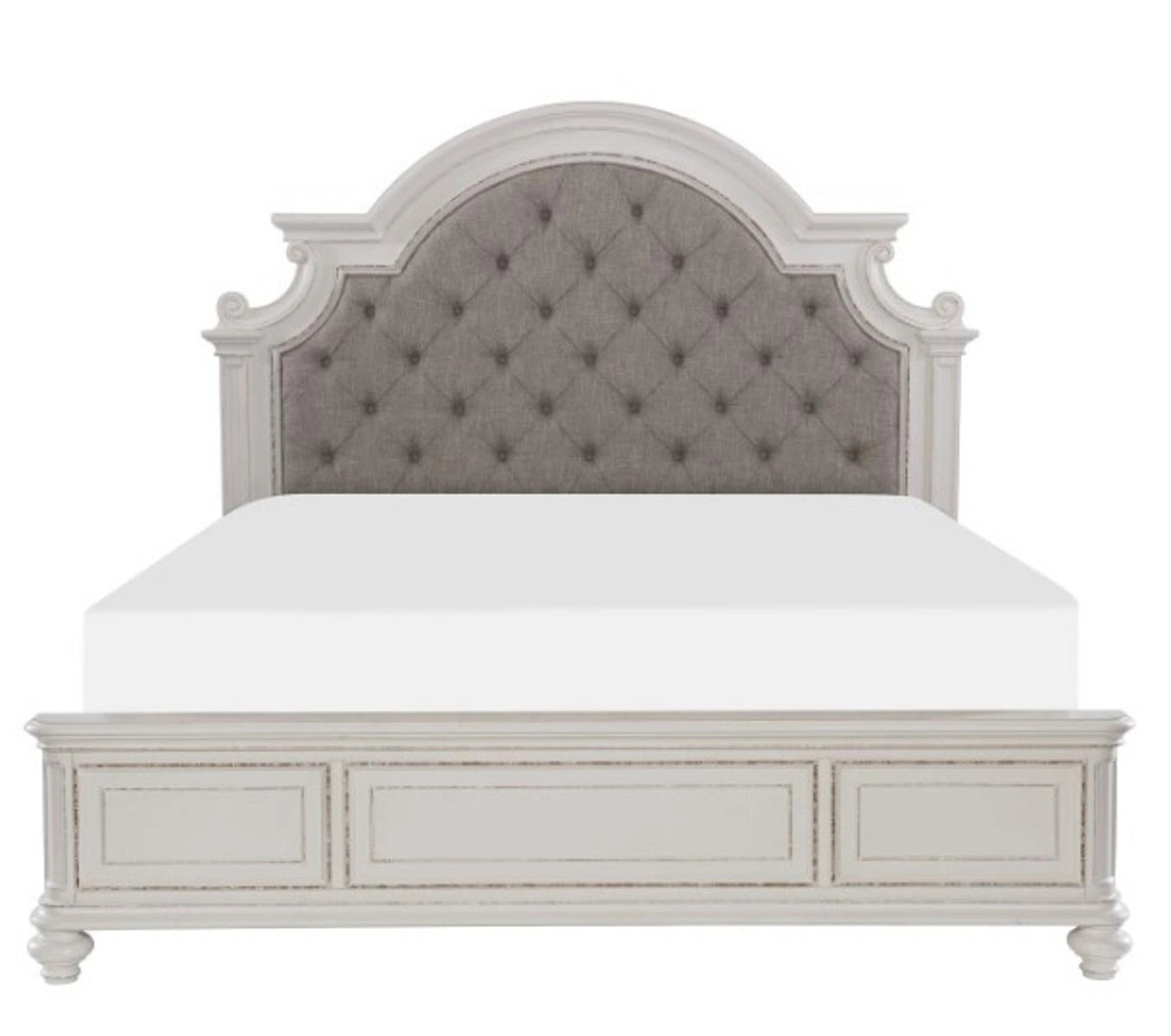 Baylesford Queen Upholstered Panel Bed in Antique White 1624W-1*