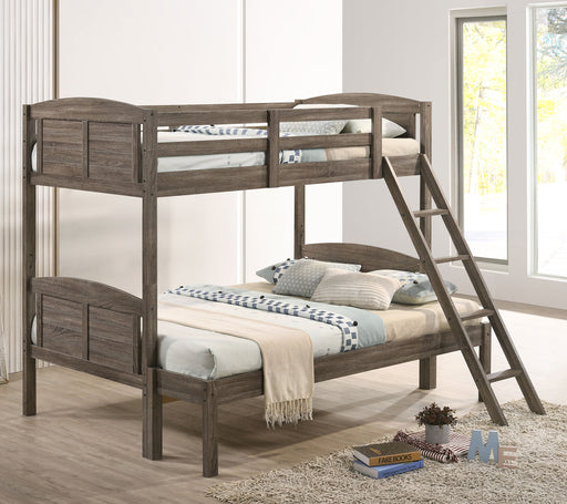 Flynn Bunk Bed Weathered Brown - VIP FURNITURE (NJ)
