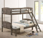 Flynn Bunk Bed Weathered Brown - VIP FURNITURE (NJ)