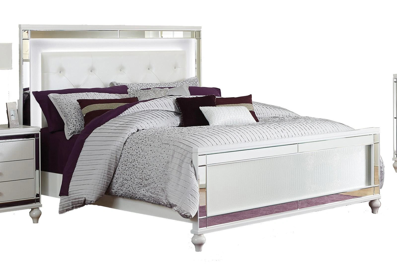 Alonza Queen LED Panel Bed 1845LED-1