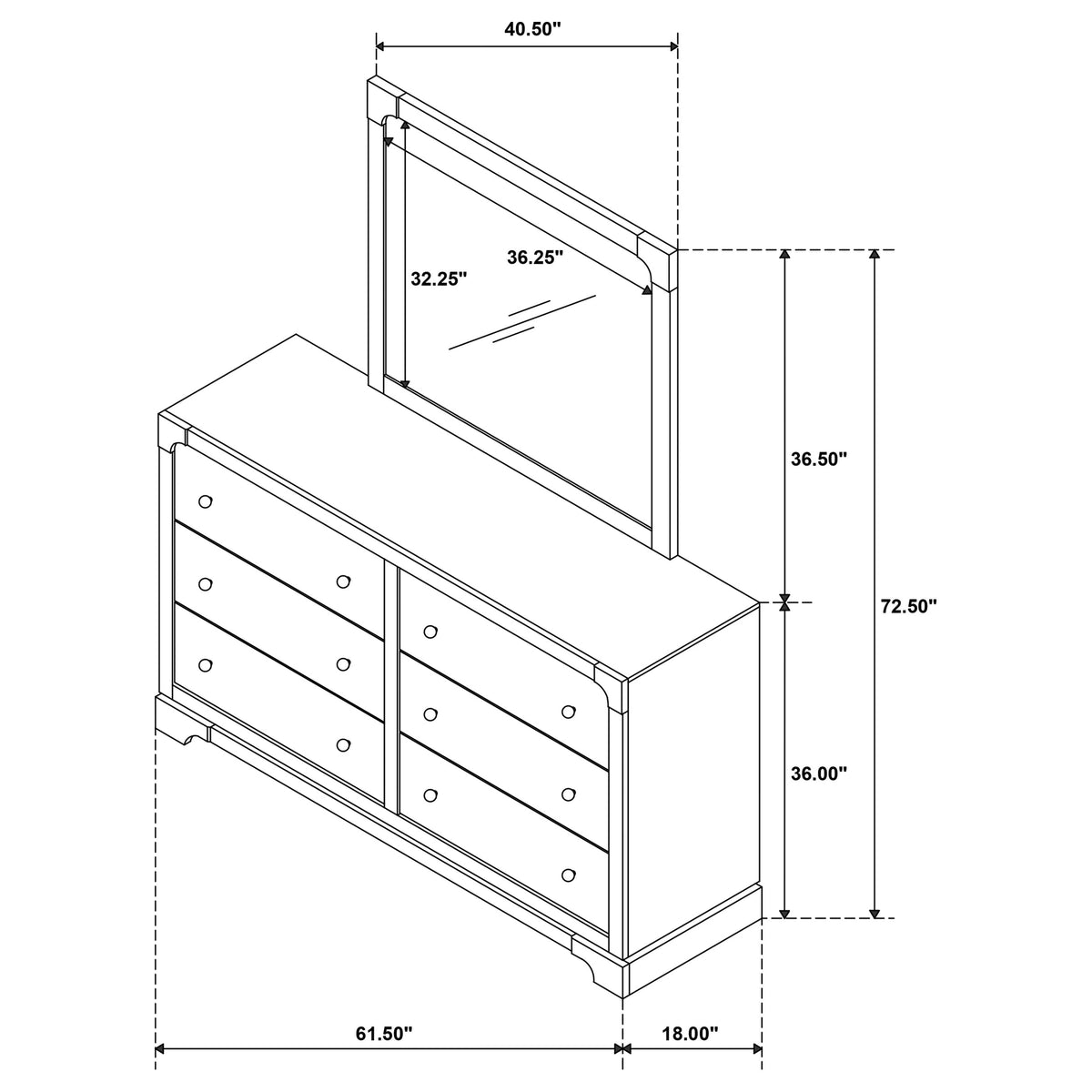 Gran Park Dresser with Mirror