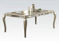 Acme Francesca Rectangular Dining Table in Champagne 62080