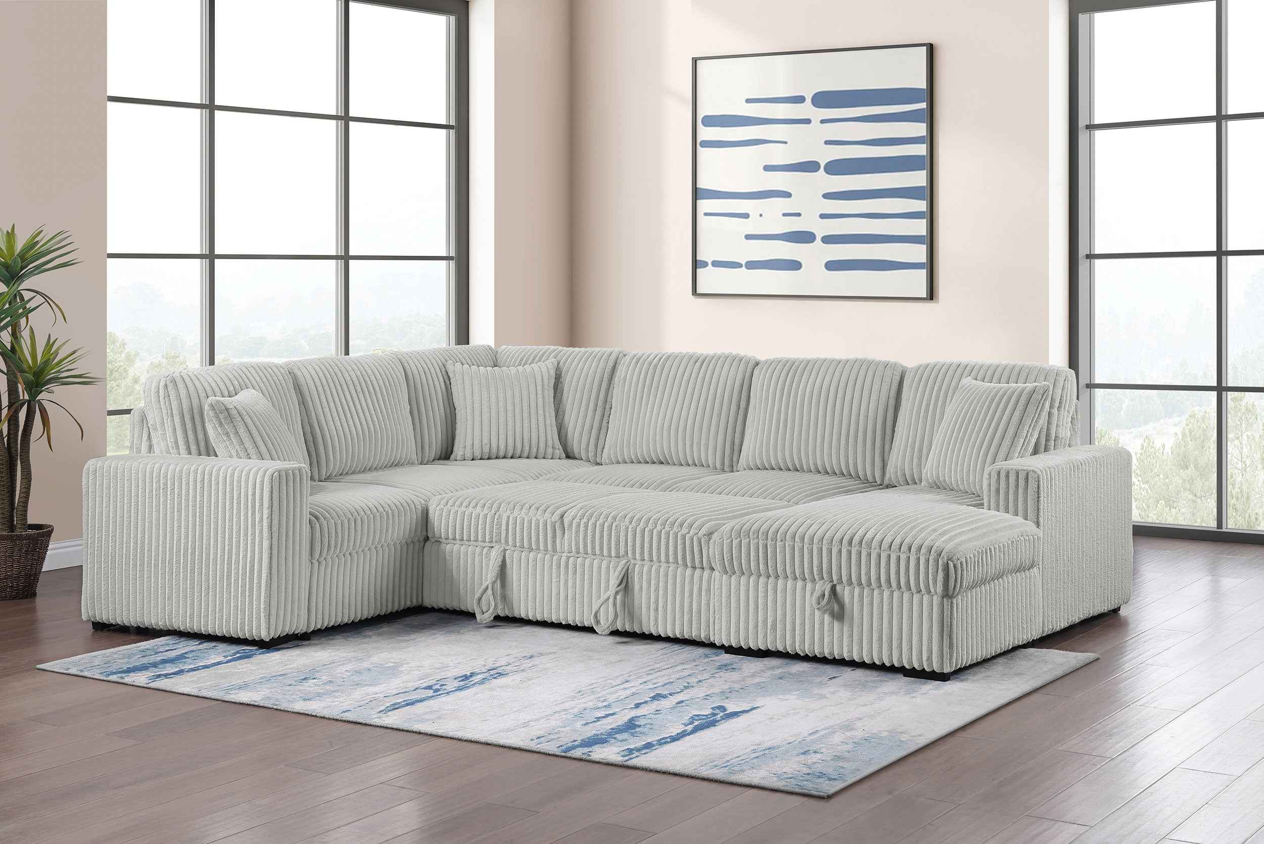 Devonshire Pull-Out Sleeper Sectional Sofa