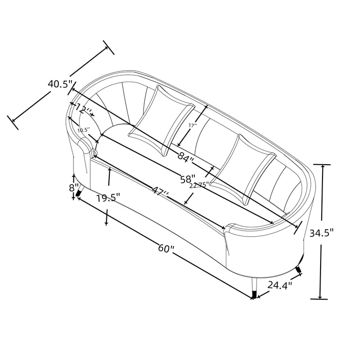 Ellorie Stationary Loveseat - VIP FURNITURE (NJ)