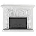 Acme Furniture Nysa Fireplace in Mirrored & Faux Crystals 90204