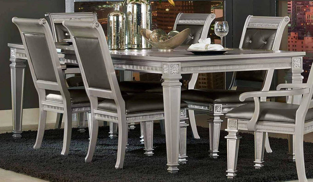 Bevelle Rectangular Dining Table in Silver 1958-96