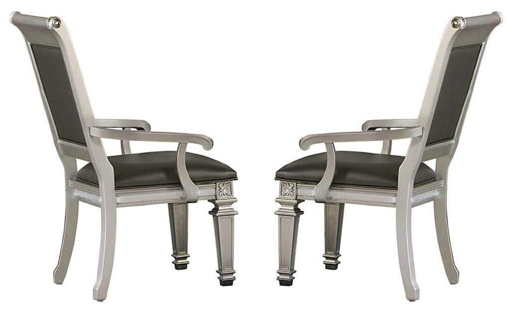 Bevelle Arm Chair in Silver (Set of 2) 1958A