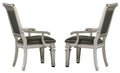 Bevelle Arm Chair in Silver (Set of 2) 1958A