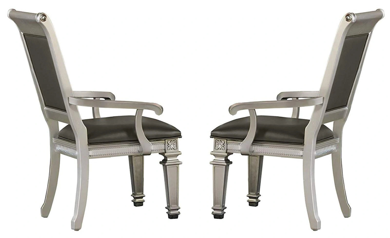 Bevelle Arm Chair in Silver (Set of 2) 1958A