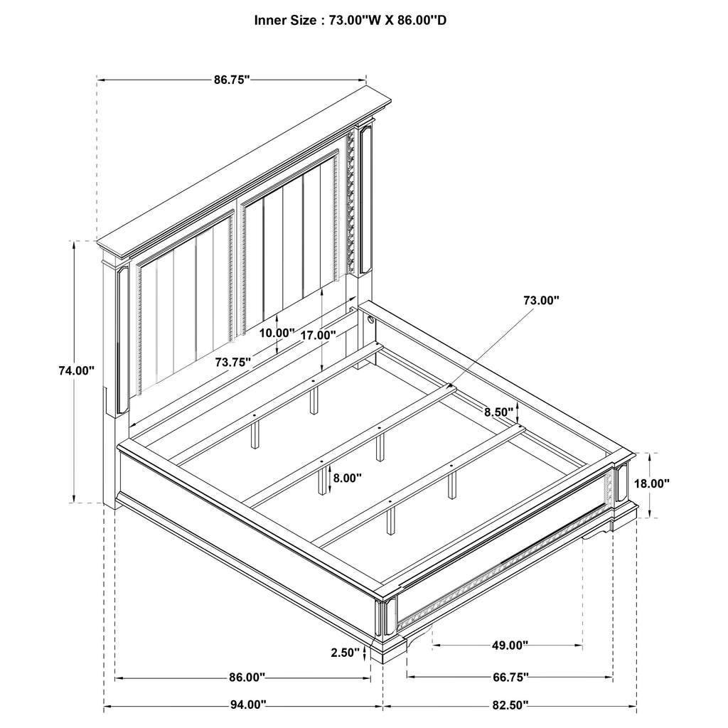 McKinney Panel Bed with LED Lighting