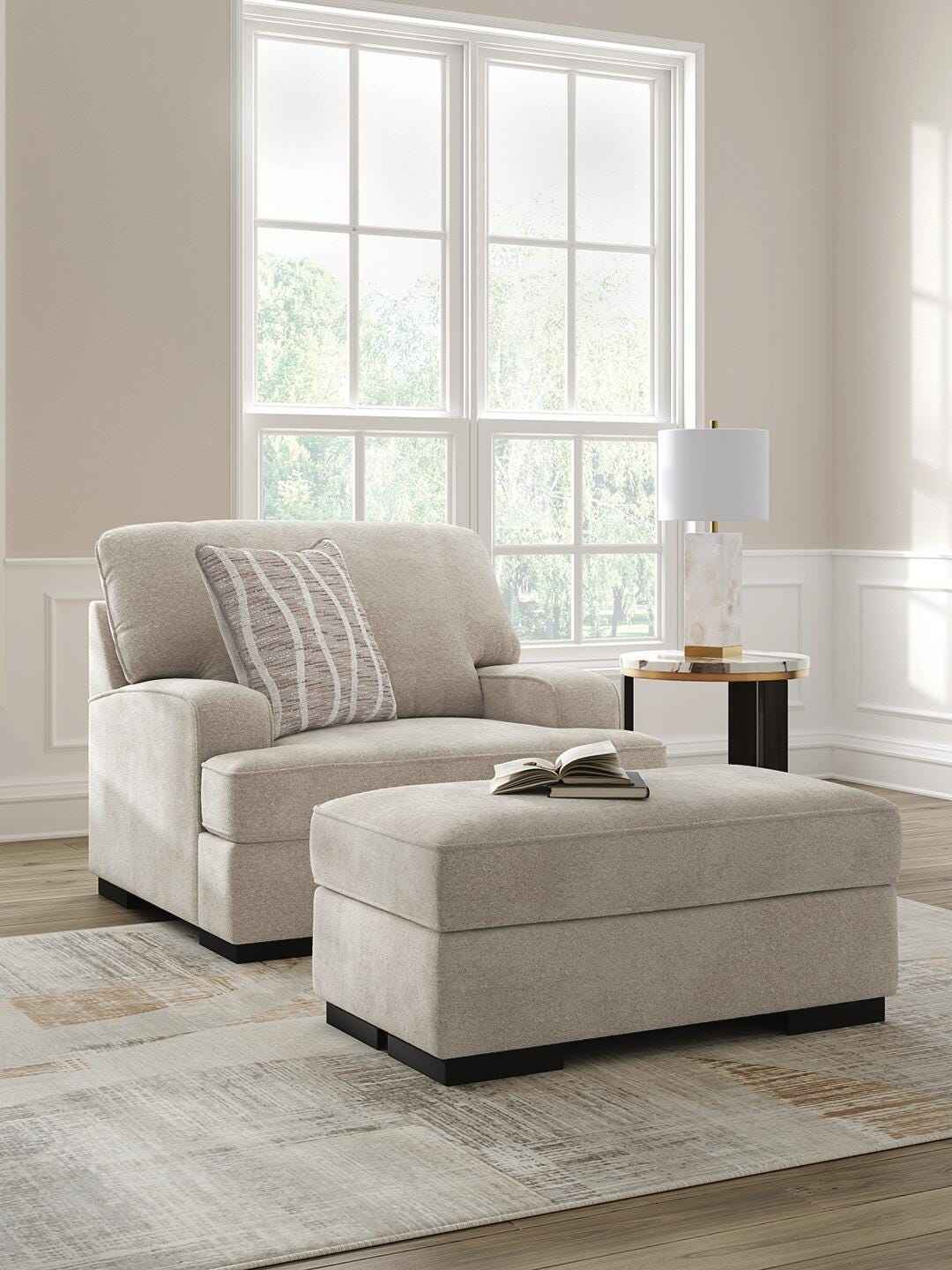 High Profile Chair & Ottoman Living Room Set
