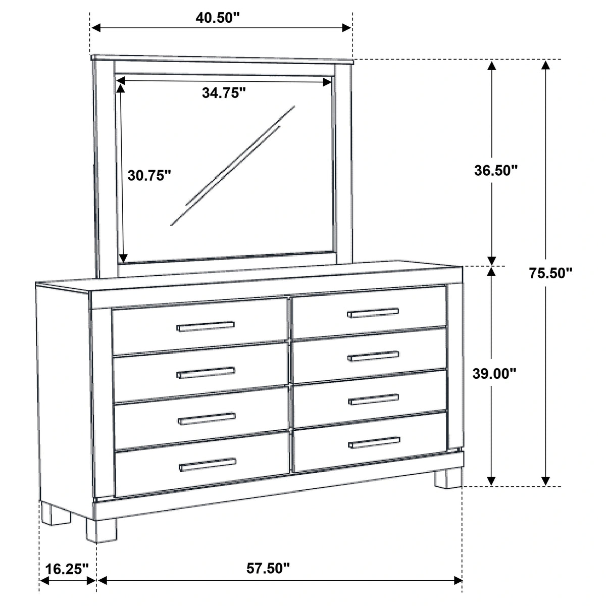 Woodmont Dresser with Mirror
