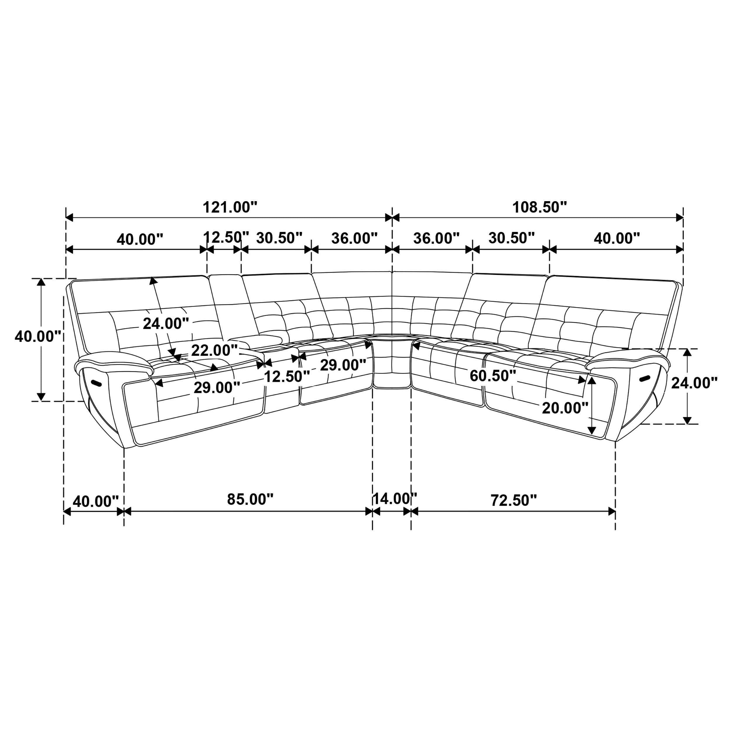 Hewitt Dual Power Reclining Sectional