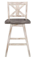 Amsonia Swivel Counter Height Chair in Gray and White (Set of 2)