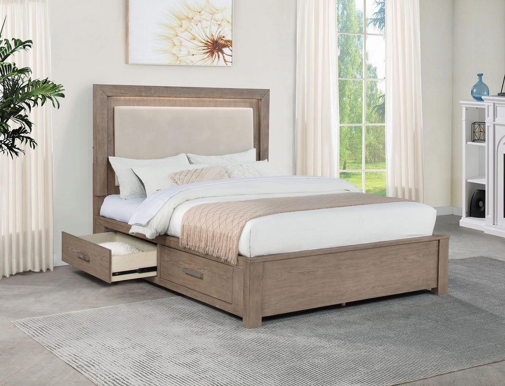 Kenora Panel Platform Storage Bed with LED Lighting
