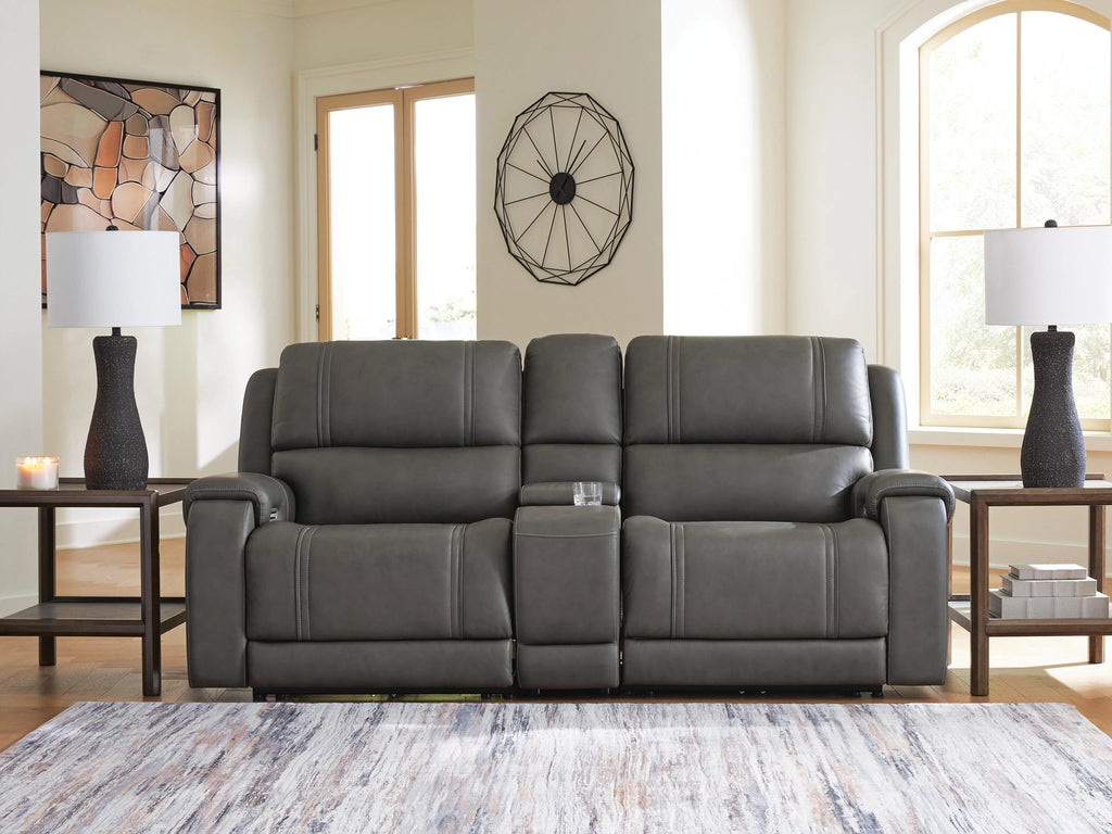 5Z - Pittson Power Reclining Sectional Loveseat with Console