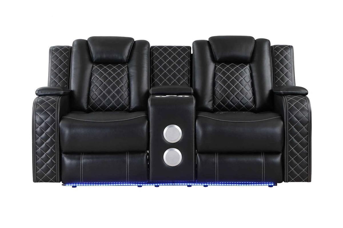 Radiant Pw D. Recln Loveseat W/ Console