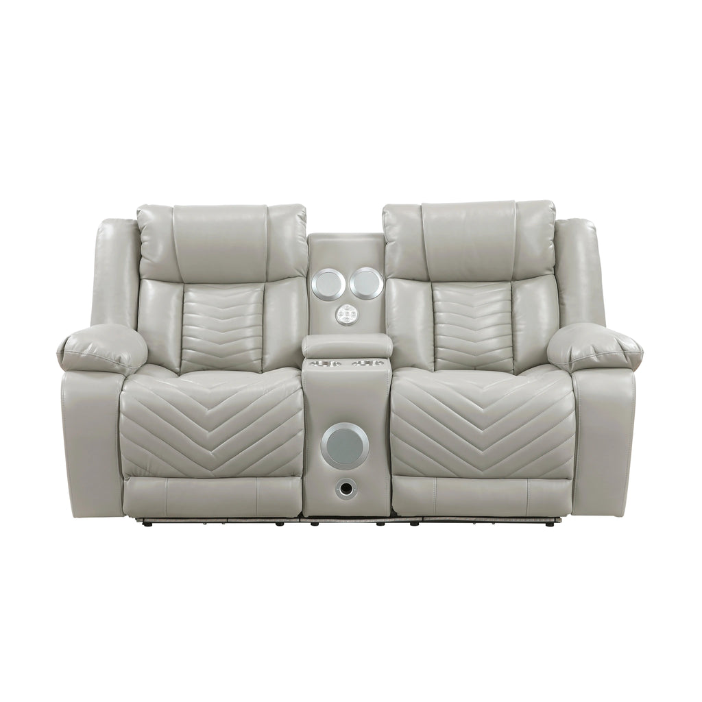 Huron Power Double Reclining Love Seat With Center Console