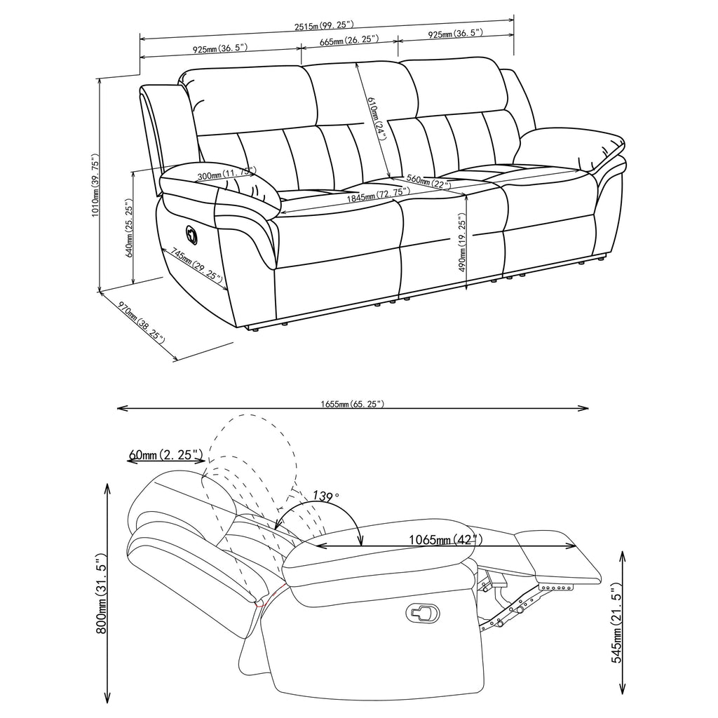 Bahrain Reclining Sofa
