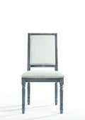 Leventis Cream Linen & Weathered Gray Side Chair