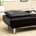 HAUSER II Black/Chrome Ottoman, Black