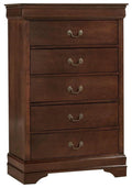 Mayville 5 Drawer Chest in Brown Cherry 2147-9