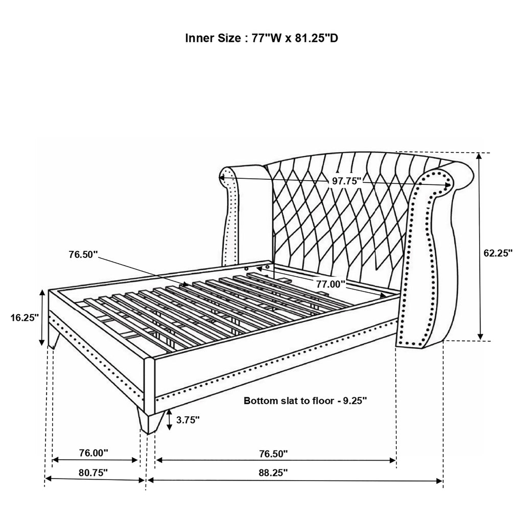 Barzini Wingback Platform Bed