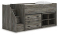 Frandern Loft Bed with Bookcase and Drawer Storage