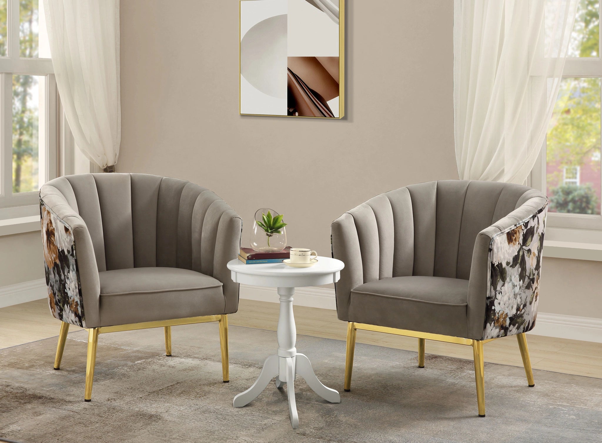 Colla Black Velvet & Gold Accent Chair