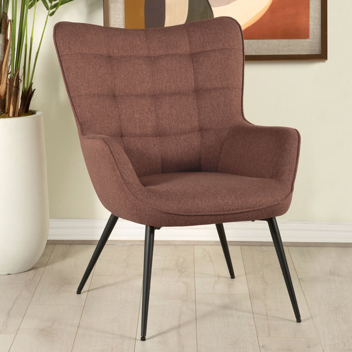 Isla Upholstered Flared Arms Accent Chair with Grid Tufted - VIP FURNITURE (NJ)