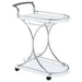 Elfman 2-shelve Serving Cart Chrome and White image