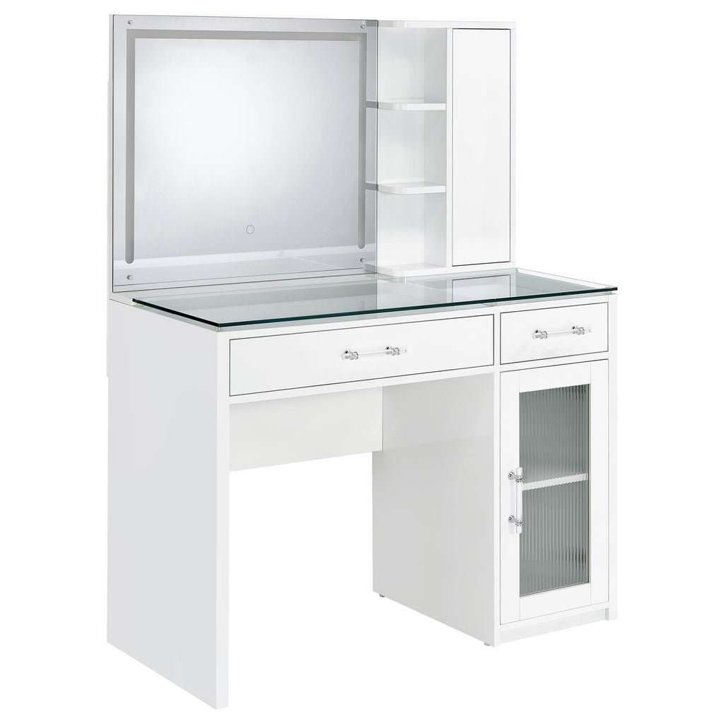 Flora Makeup Vanity Table with LED Mirror and Stool
