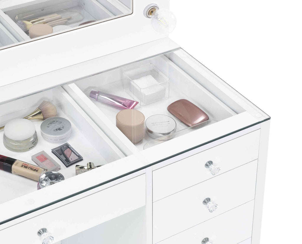 Acena Makeup Vanity Table with LED Mirror