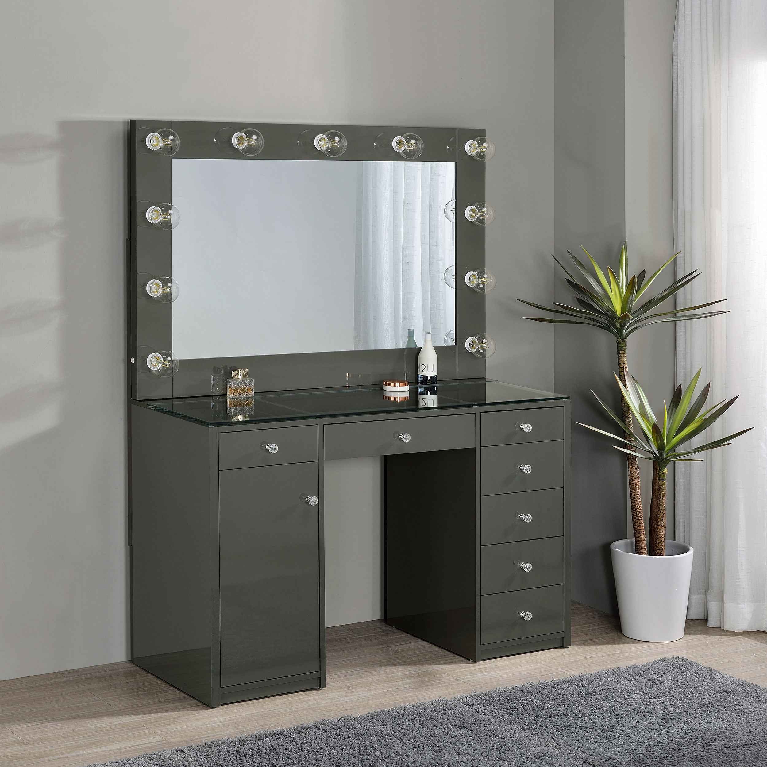 Acena Makeup Vanity Table with LED Mirror