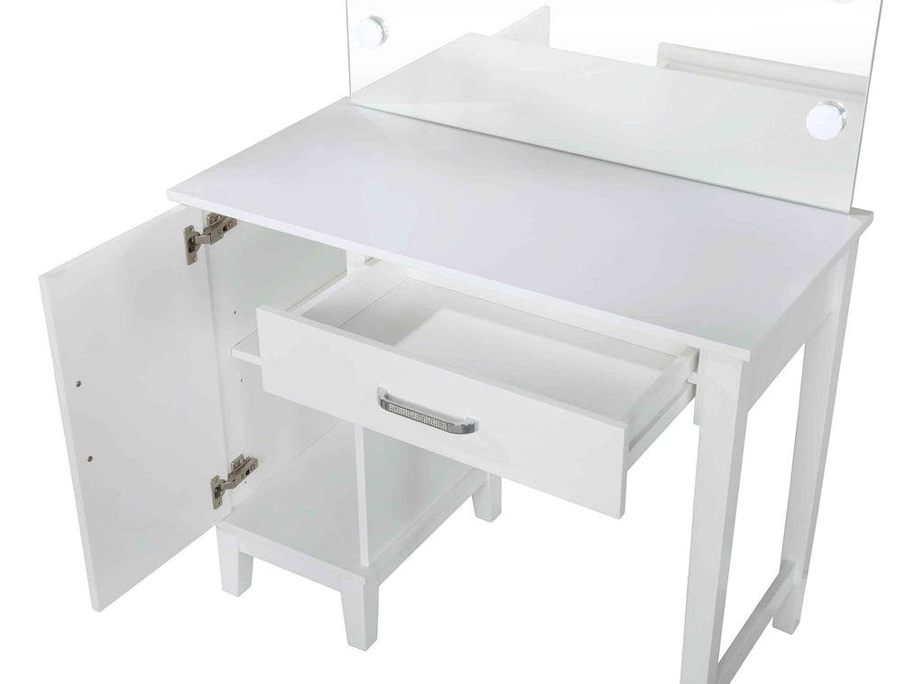 Elijah Makeup Vanity Table with LED Mirror and Stool
