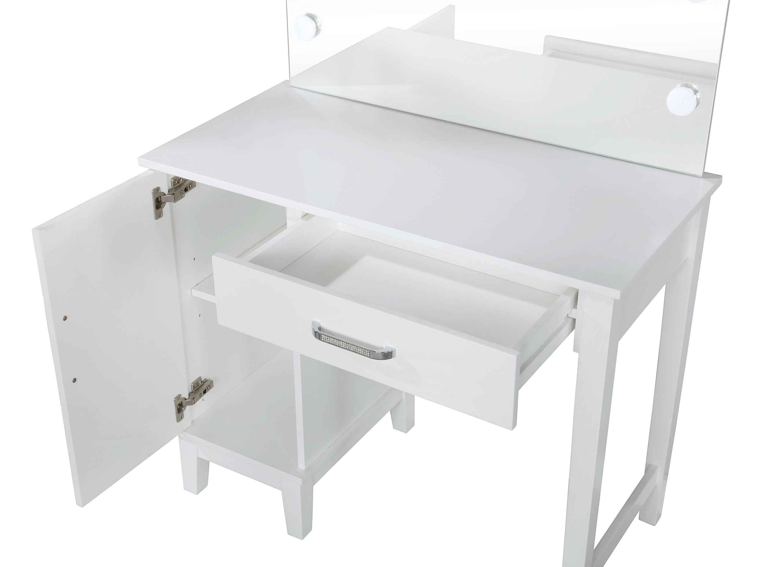 Elijah Makeup Vanity Table with LED Mirror and Stool