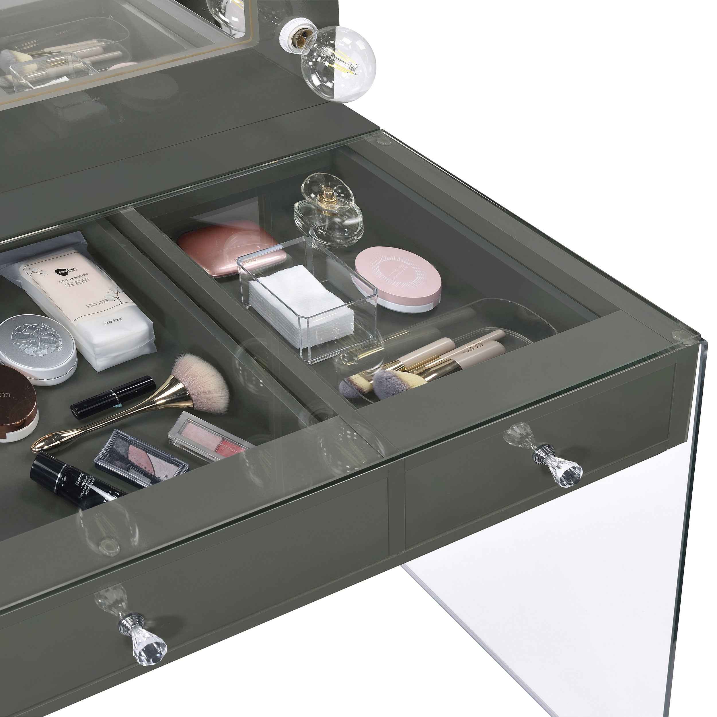 Afshan Makeup Vanity Table with LED Mirror