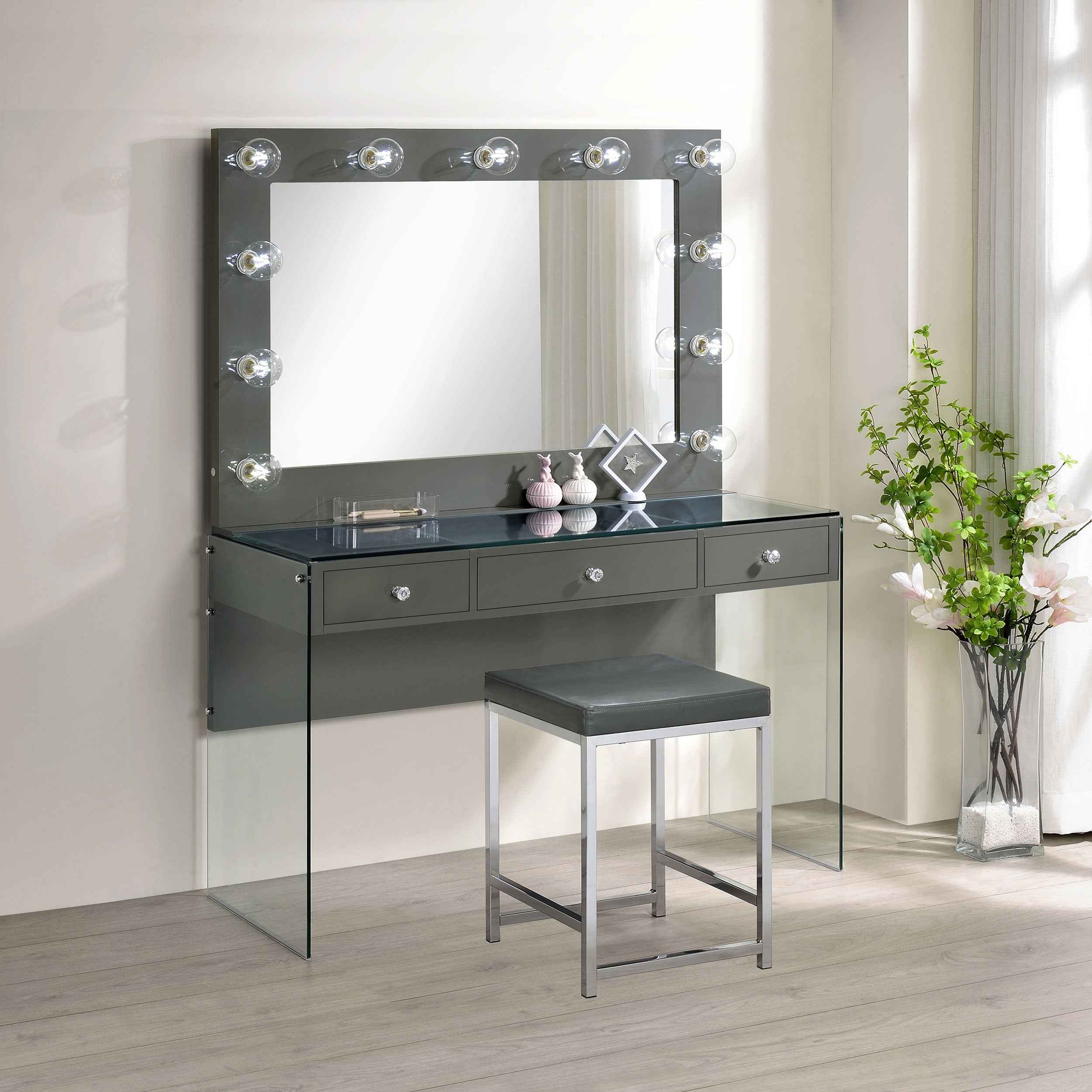 Afshan Makeup Vanity Table with LED Mirror