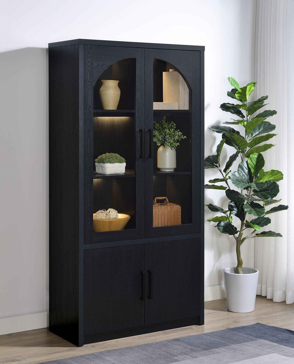 Riva Tall Display Cabinet with LED Lighting