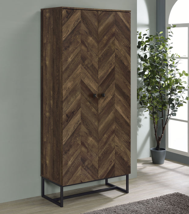 Carolyn 2-door Accent Cabinet Rustic Oak and Gunmetal - VIP FURNITURE (NJ)