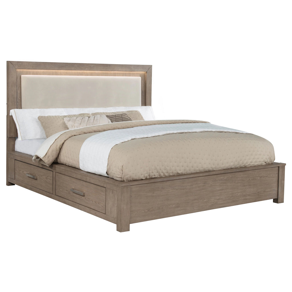 Kenora Panel Platform Storage Bed with LED Lighting