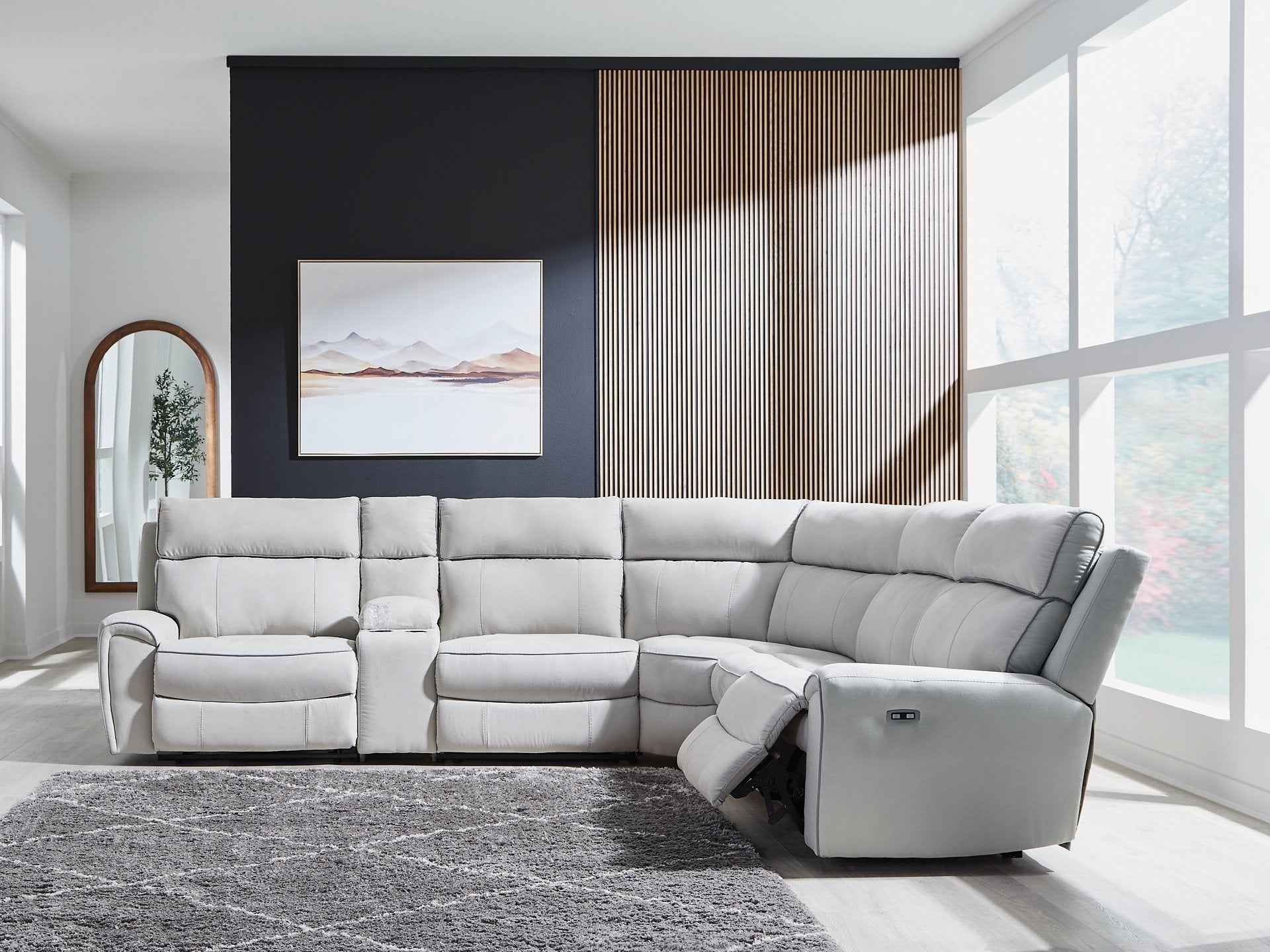 Social Pointe Reclining Sectional with Storage Console