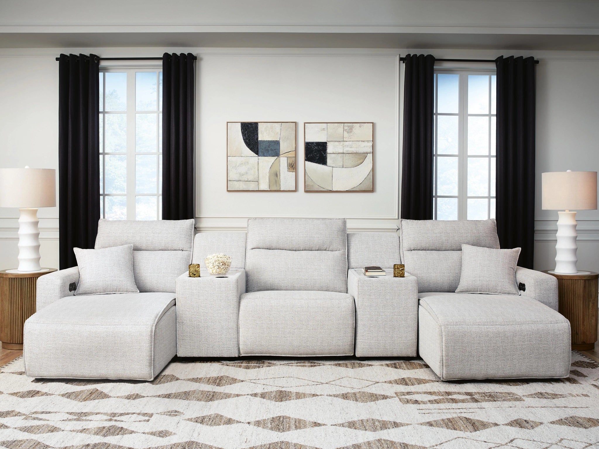 Modmax II Power Reclining Sectional with Chaise and Consoles