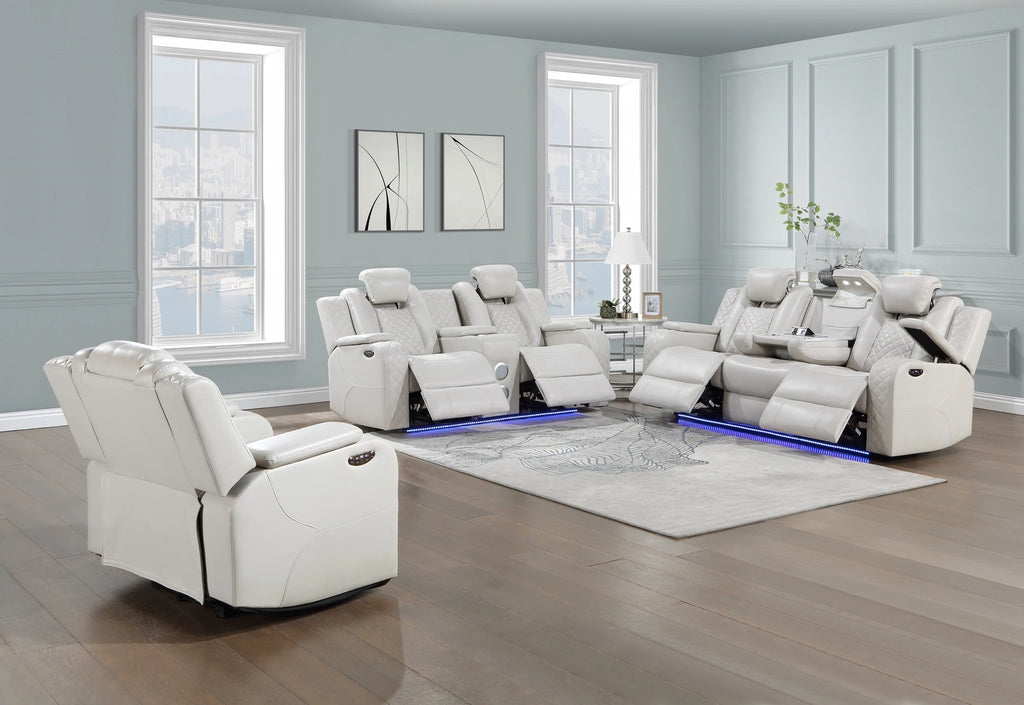Radiant Pw D. Recln Loveseat W/ Console