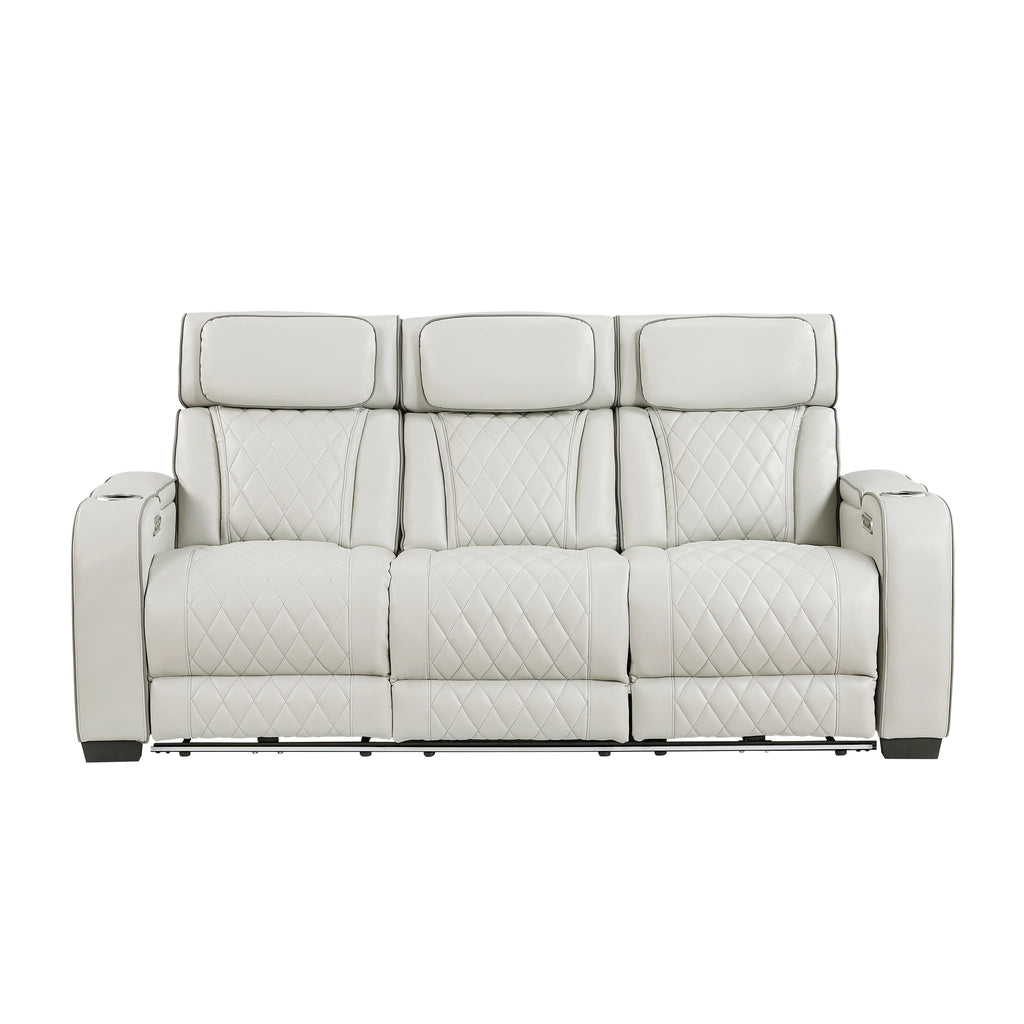 Fairway Power Double Reclining Sofa With Center Drop-Down Cup Holders