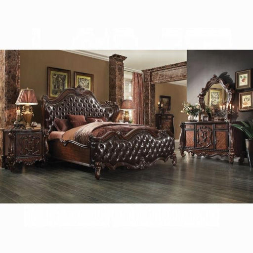 Versailles 2-Tone Dark Brown PU & Cherry Oak California King Bed image